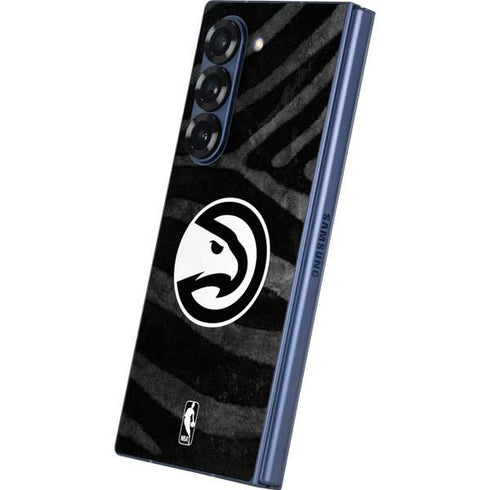 NBA Atlanta Hawks Black Animal Print Galaxy Z Fold6 Skin