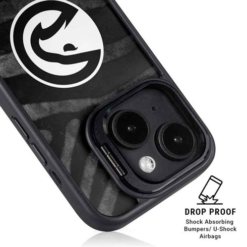 NBA Atlanta Hawks Black Animal Print iPhone 14 Kickstand Case