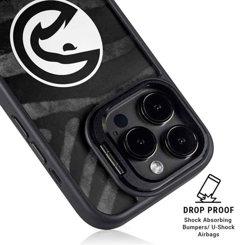 NBA Atlanta Hawks Black Animal Print iPhone 14 Pro Kickstand Case