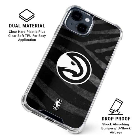 NBA Atlanta Hawks Black Animal Print iPhone 15 Clear Case
