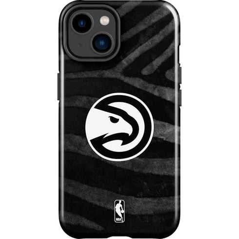 NBA Atlanta Hawks Black Animal Print iPhone 15 Impact Case