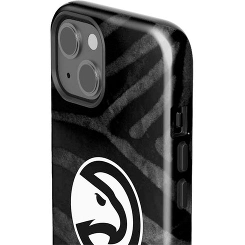 NBA Atlanta Hawks Black Animal Print iPhone 15 Impact Case