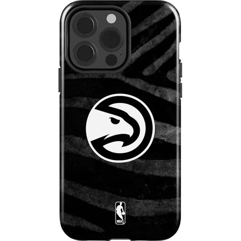 NBA Atlanta Hawks Black Animal Print iPhone 15 Pro Impact Case