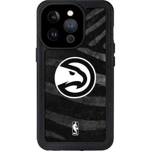 NBA Atlanta Hawks Black Animal Print iPhone 15 Pro Waterproof Case