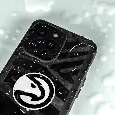NBA Atlanta Hawks Black Animal Print iPhone 15 Pro Waterproof Case