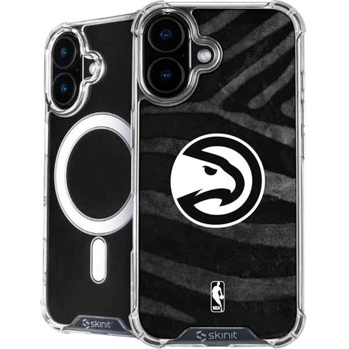 NBA Atlanta Hawks Black Animal Print iPhone 16 MagSafe Case