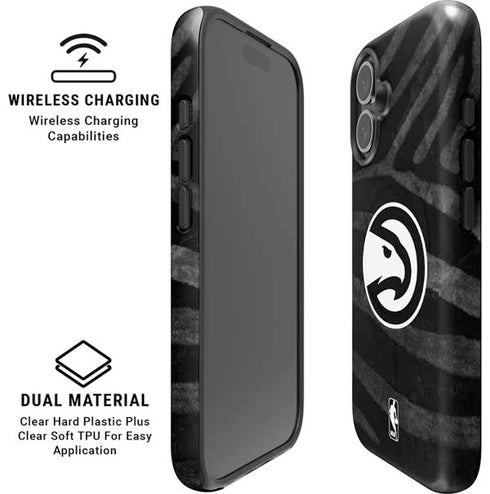 NBA Atlanta Hawks Black Animal Print iPhone 16 Magsafe Impact Case