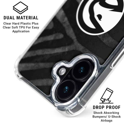 NBA Atlanta Hawks Black Animal Print iPhone 16 Plus Clear Case