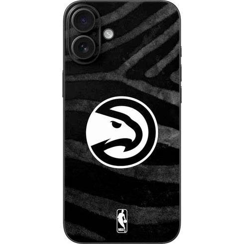NBA Atlanta Hawks Black Animal Print iPhone 16 Plus Skin