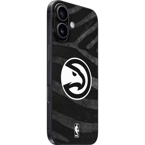 NBA Atlanta Hawks Black Animal Print iPhone 16 Plus Skin