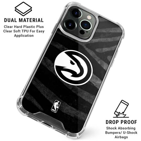 NBA Atlanta Hawks Black Animal Print iPhone 16 Pro Clear Case