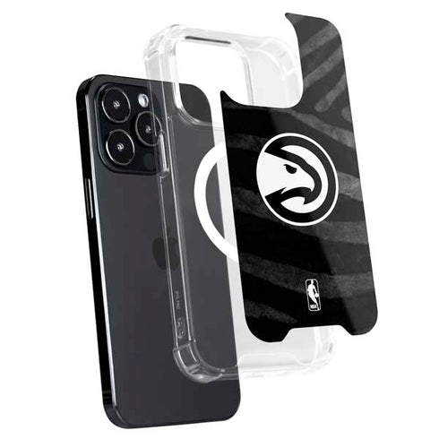 NBA Atlanta Hawks Black Animal Print iPhone 16 Pro Max MagSafe Case