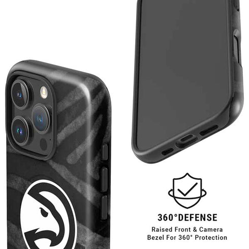 NBA Atlanta Hawks Black Animal Print iPhone 16 Pro Max Magsafe Impact Case