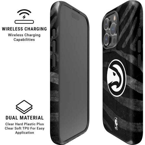 NBA Atlanta Hawks Black Animal Print iPhone 16 Pro Max Magsafe Impact Case