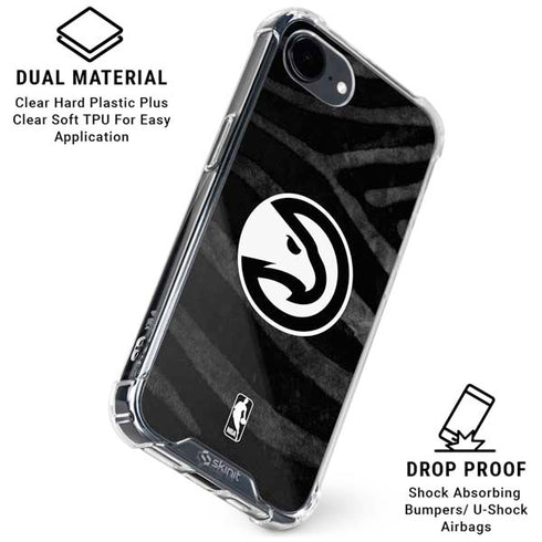 NBA Atlanta Hawks Black Animal Print iPhone 16e Clear Case