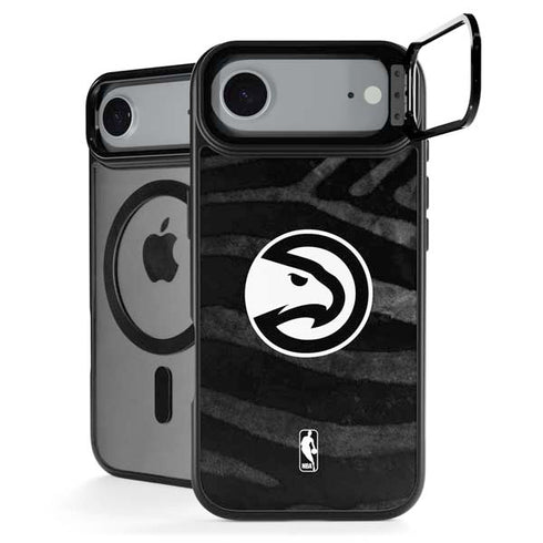 NBA Atlanta Hawks Black Animal Print iPhone 17 Air Kickstand Case