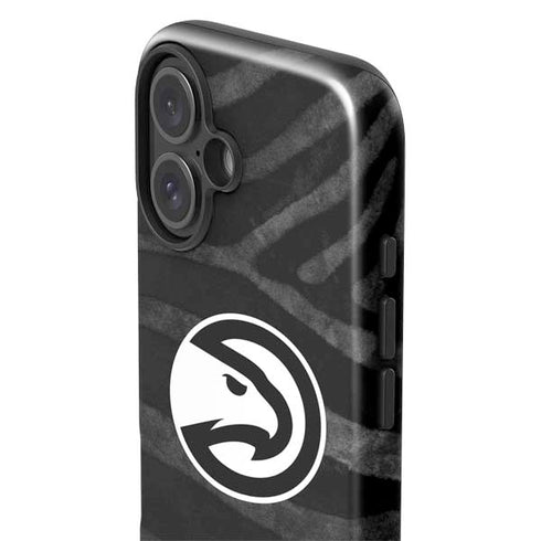 NBA Atlanta Hawks Black Animal Print iPhone 17 Impact Case