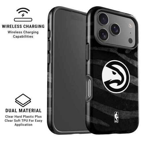 NBA Atlanta Hawks Black Animal Print iPhone 17 Pro Magsafe Impact Case