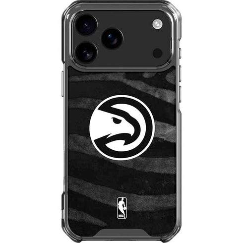 NBA Atlanta Hawks Black Animal Print iPhone 17 Pro Max Clear Case