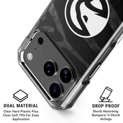 NBA Atlanta Hawks Black Animal Print iPhone 17 Pro Max Clear Case