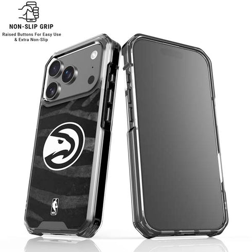 NBA Atlanta Hawks Black Animal Print iPhone 18 Pro Clear Case