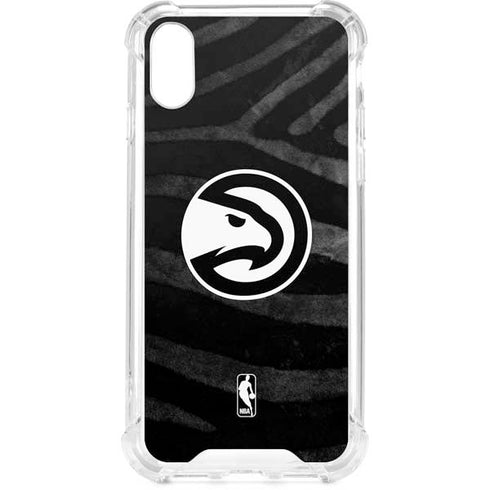 NBA Atlanta Hawks Black Animal Print iPhone XS Clear Case