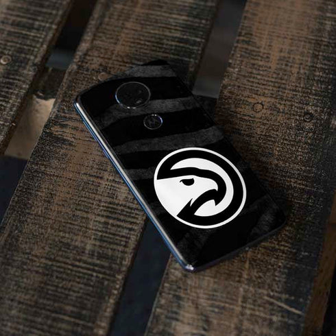 NBA Atlanta Hawks Black Animal Print Moto E5 Plus Skin