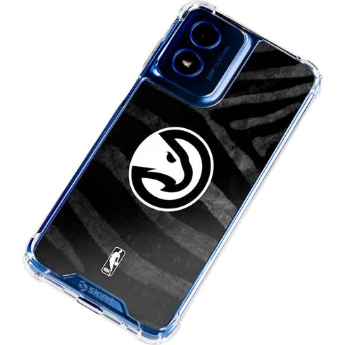 NBA Atlanta Hawks Black Animal Print Moto G Play 4G (2024) Clear Case