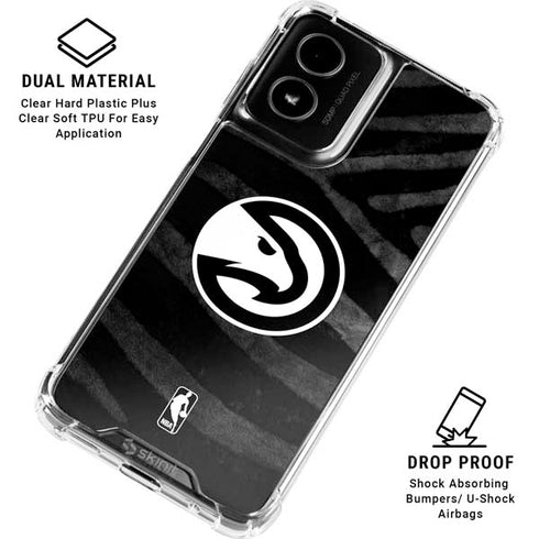 NBA Atlanta Hawks Black Animal Print Moto G Power 5G (2024) Clear Case