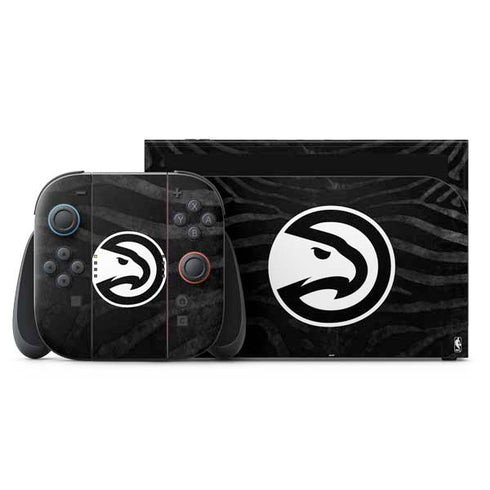 NBA Atlanta Hawks Black Animal Print Nintendo Switch 2 (2025) with Joy-Con Skin