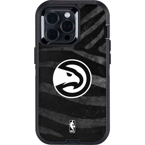 NBA Atlanta Hawks Black Animal Print Otterbox Defender iPhone Skin
