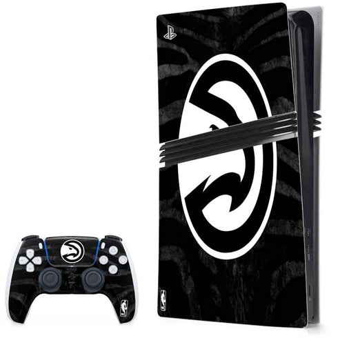NBA Atlanta Hawks Black Animal Print PS5 Pro Bundle Skin