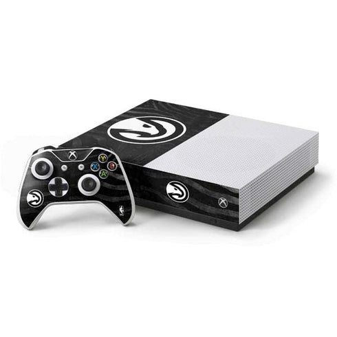 NBA Atlanta Hawks Black Animal Print Xbox One S All-Digital Edition Bundle Skin