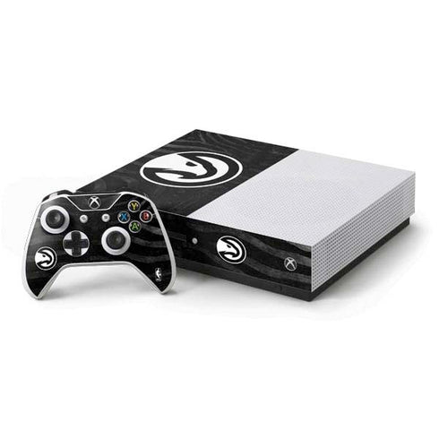 NBA Atlanta Hawks Black Animal Print Xbox One S Console and Controller Bundle Skin