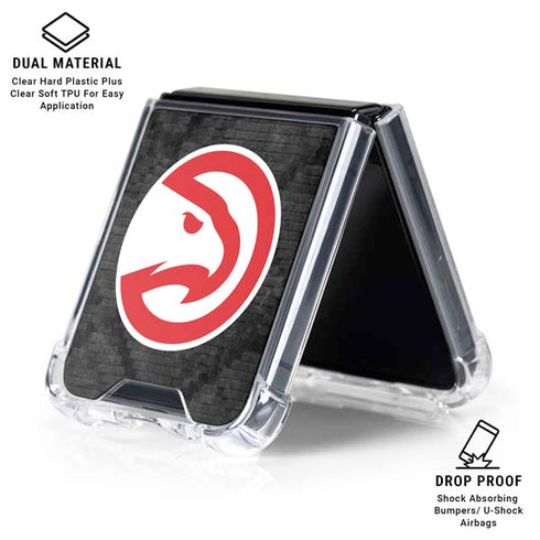 NBA Atlanta Hawks Dark Rust Galaxy Z Flip6 Clear Case