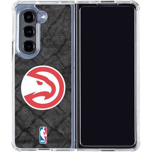 NBA Atlanta Hawks Dark Rust Galaxy Z Fold5 5G Clear Case