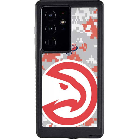 NBA Atlanta Hawks Digi Camo Galaxy S24 Ultra Waterproof Case