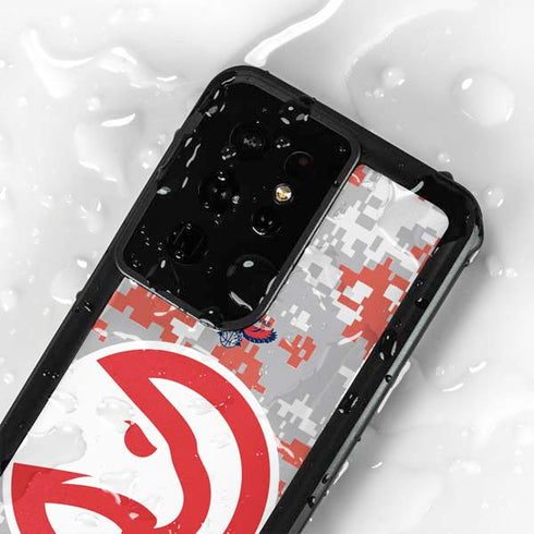 NBA Atlanta Hawks Digi Camo Galaxy S24 Ultra Waterproof Case