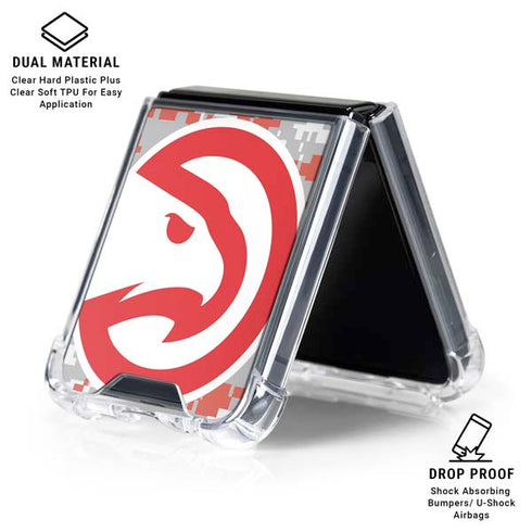 NBA Atlanta Hawks Digi Camo Galaxy Z Flip6 Clear Case