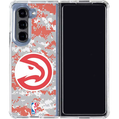 NBA Atlanta Hawks Digi Camo Galaxy Z Fold5 5G Clear Case