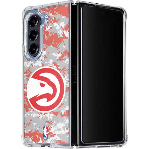 NBA Atlanta Hawks Digi Camo Galaxy Z Fold5 5G Clear Case
