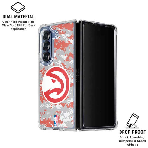 NBA Atlanta Hawks Digi Camo Galaxy Z Fold6 Clear Case