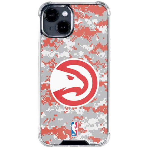 NBA Atlanta Hawks Digi Camo iPhone 15 Clear Case