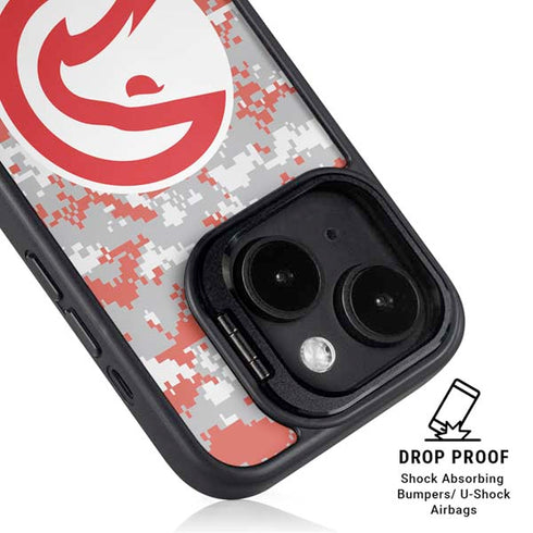 NBA Atlanta Hawks Digi Camo iPhone 15 Kickstand Case