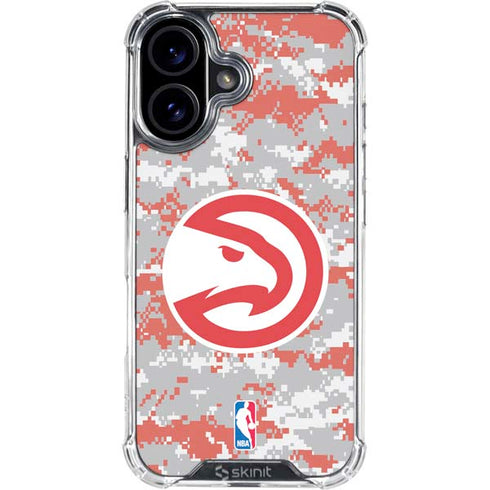 NBA Atlanta Hawks Digi Camo iPhone 16 Plus Clear Case