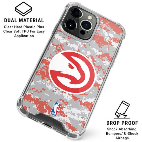 NBA Atlanta Hawks Digi Camo iPhone 16 Pro Max Clear Case