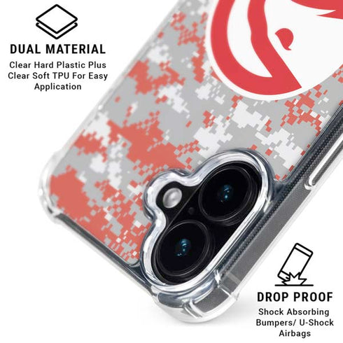 NBA Atlanta Hawks Digi Camo iPhone 17 Clear Case