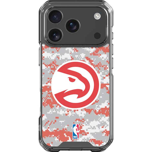 NBA Atlanta Hawks Digi Camo iPhone 18 Pro Clear Case