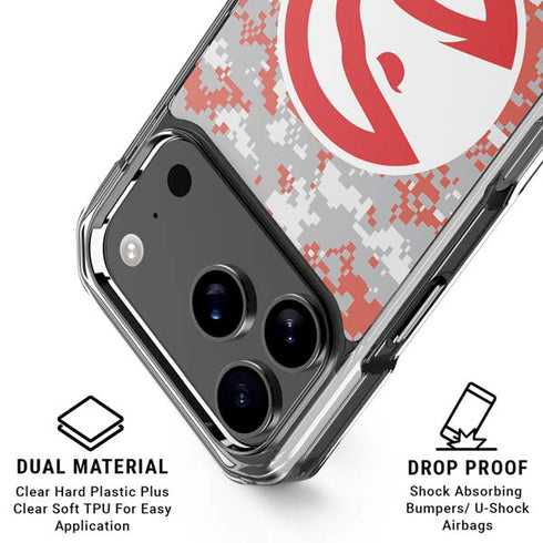 NBA Atlanta Hawks Digi Camo iPhone 18 Pro Clear Case
