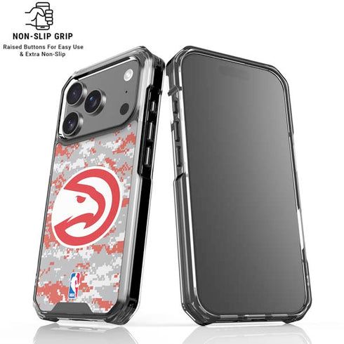 NBA Atlanta Hawks Digi Camo iPhone 18 Pro Clear Case